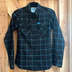 DIXXON Cyanide Black and Blue Flannel Shirt